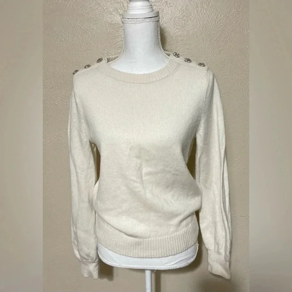 J. Crew Crewneck Sweater Rhinestones Medium